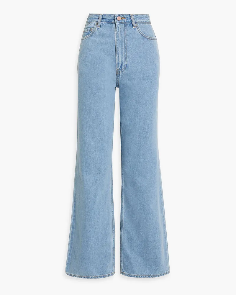 Ganni Hoch sitzende Jeans mit weitem Bein Blau