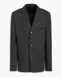 Nanushka Blazer aus Tweed aus einer Wollmischung mit Hahnentrittmuster Schwarz