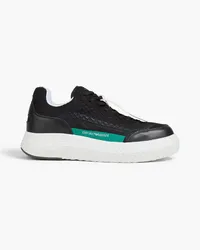 Emporio Armani Sneakers aus Mesh und Leder Schwarz