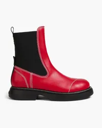 Ganni Chelsea-Boots aus Kunstleder Rot