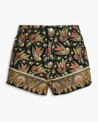 Etro Printed denim shorts Schwarz