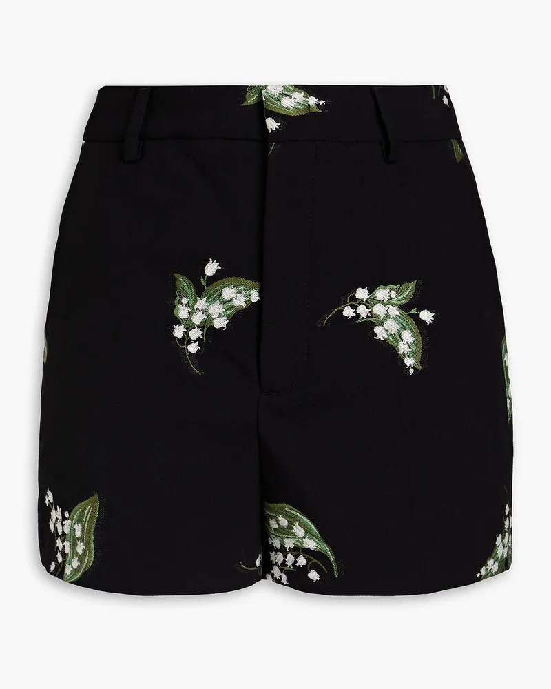 RED Valentino REDValentinoShorts aus Twill aus einer Baumwollmischung mit Fil Coupé Schwarz