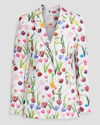 Alice + Olivia Alice OliviaMacey Blazer aus Crêpe mit floralem Print Weiß