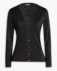 N.Peal Cardigan aus einer Kaschmirmischung mit Metallic-Effekt Schwarz