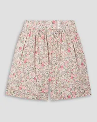 BATSHEVA Laura Ashley Westport Shorts aus Baumwollpopeline mit Blumenprint Weiß