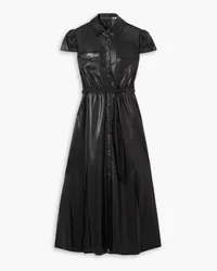 Alice + Olivia Alice OliviaMiranda Midikleid aus Kunstleder Schwarz