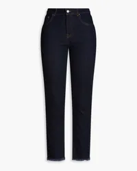 Claudie Pierlot Halbhohe Kick-flare-Jeans mit Fransen Blau