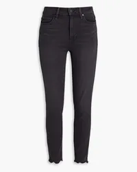 Paige Smokey hoch sitzende Skinny Jeans mit Fransen Grau