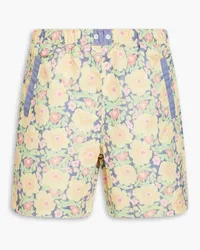 Jacquemus mittellange Badeshorts mit floralem Print Gelb