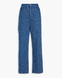 Rag & Bone Logan hoch sitzende Jeans mit weitem Bein aus Bouclé Blau