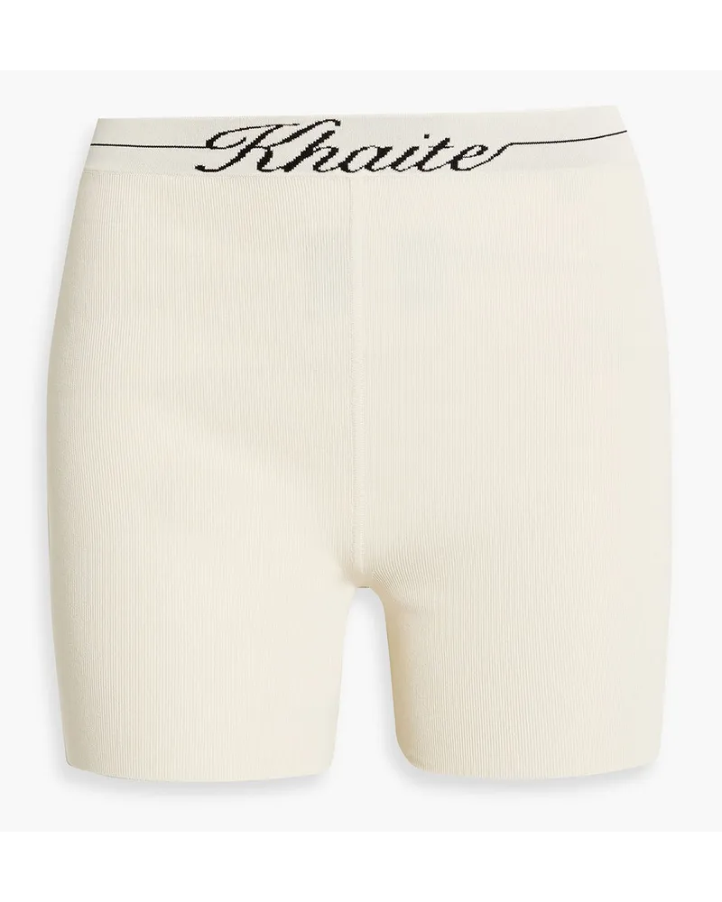 KHAITE Bryant Shorts aus Stretch-Strick Weiß