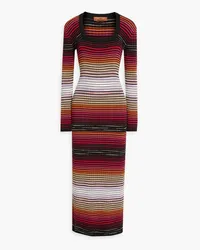 Missoni Gestreiftes Maxikleid aus einer gerippten Baumwollmischung Orange