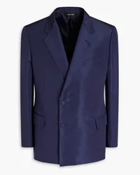 Dunhill Blazer aus Seiden-Faille Blau