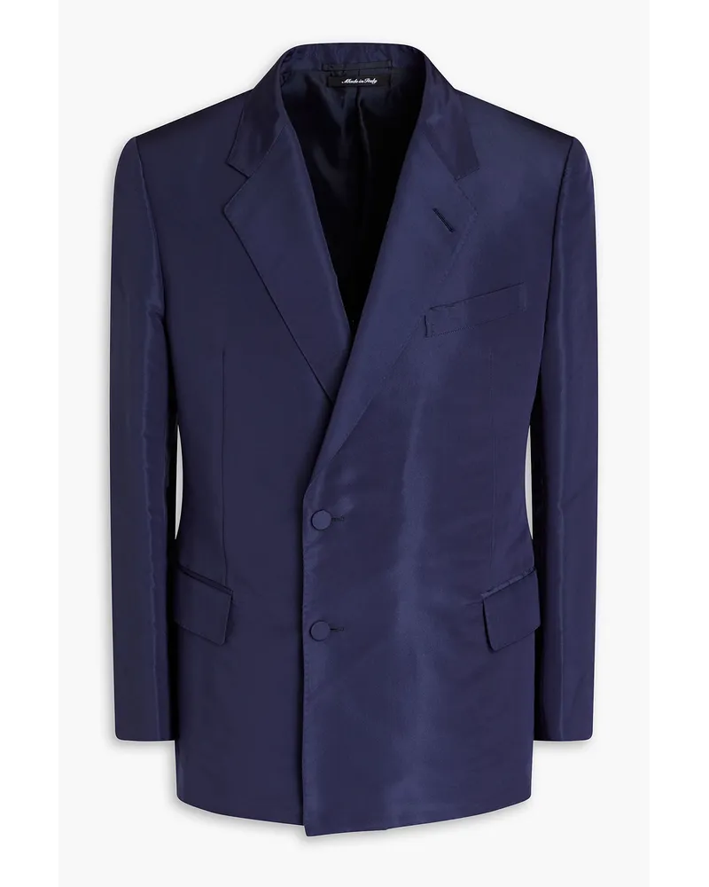 Dunhill Blazer aus Seiden-Faille Blau