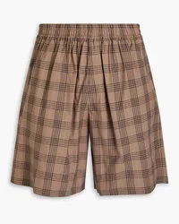 Studio Nicholson Karierte Shorts aus Baumwolle Braun