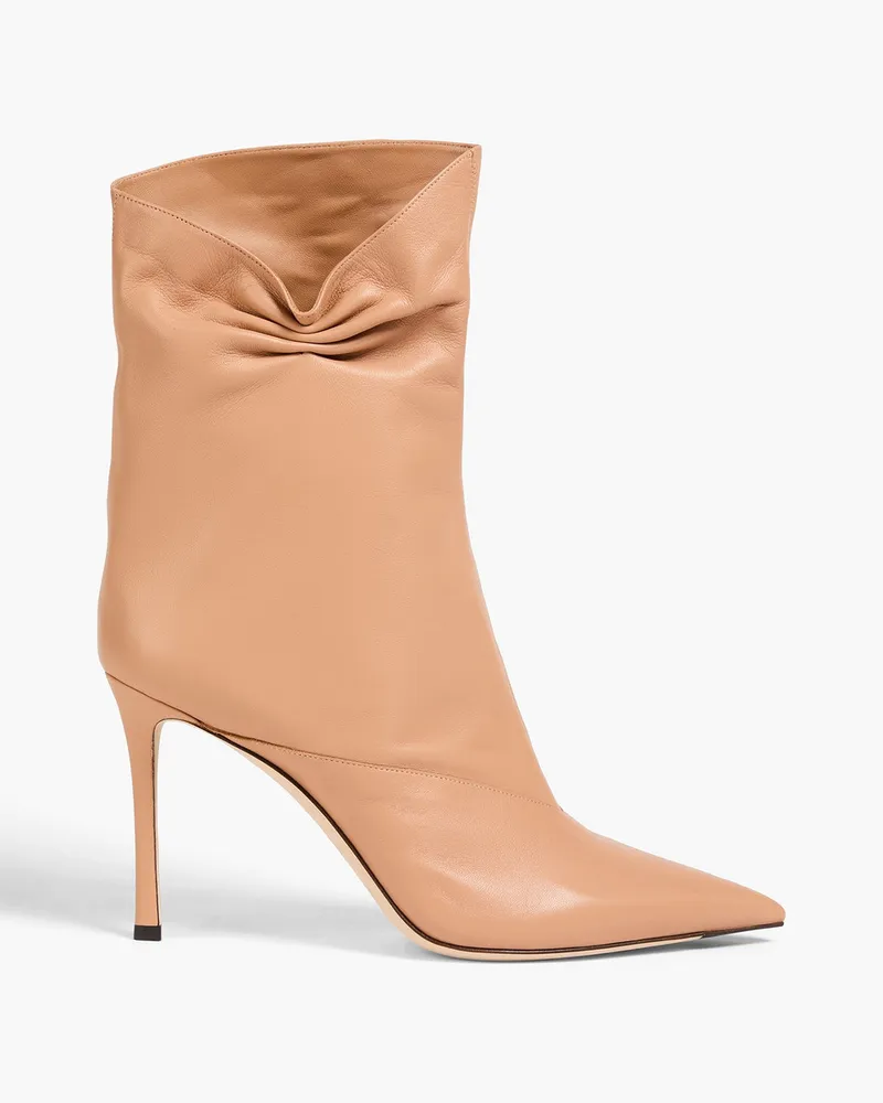 Jimmy Choo Oriel Ankle Boots aus Leder mit Raffungen Neutral