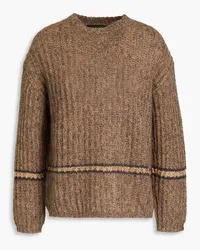 Luisa Cerano Gestreifter Strickpullover mit Pailletten Neutral