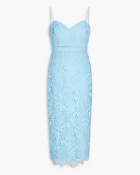 Monique Lhuillier Serenity Midikleid aus Makramee-Spitze Blau