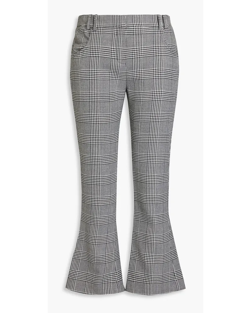 Balmain Kick-flare-Hose aus Tweed mit Prince of Wales Check Schwarz