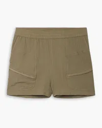 Paradised Prim Prim Shorts aus Baumwollgaze inKnitteroptik Grün