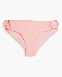 Melissa Odabash Evita tief sitzendes geripptes Bikini-Höschen mit Ringdetails Pink