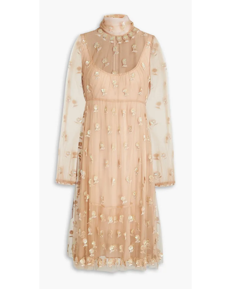 Valentino Garavani Verziertes Kleid aus Tüll Neutral