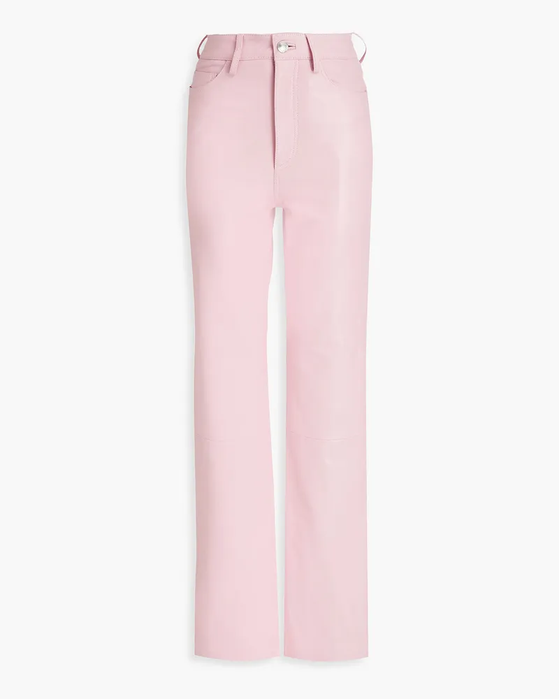 ROTATE Birger Christensen Hose mit geradem Bein aus Leder Pink