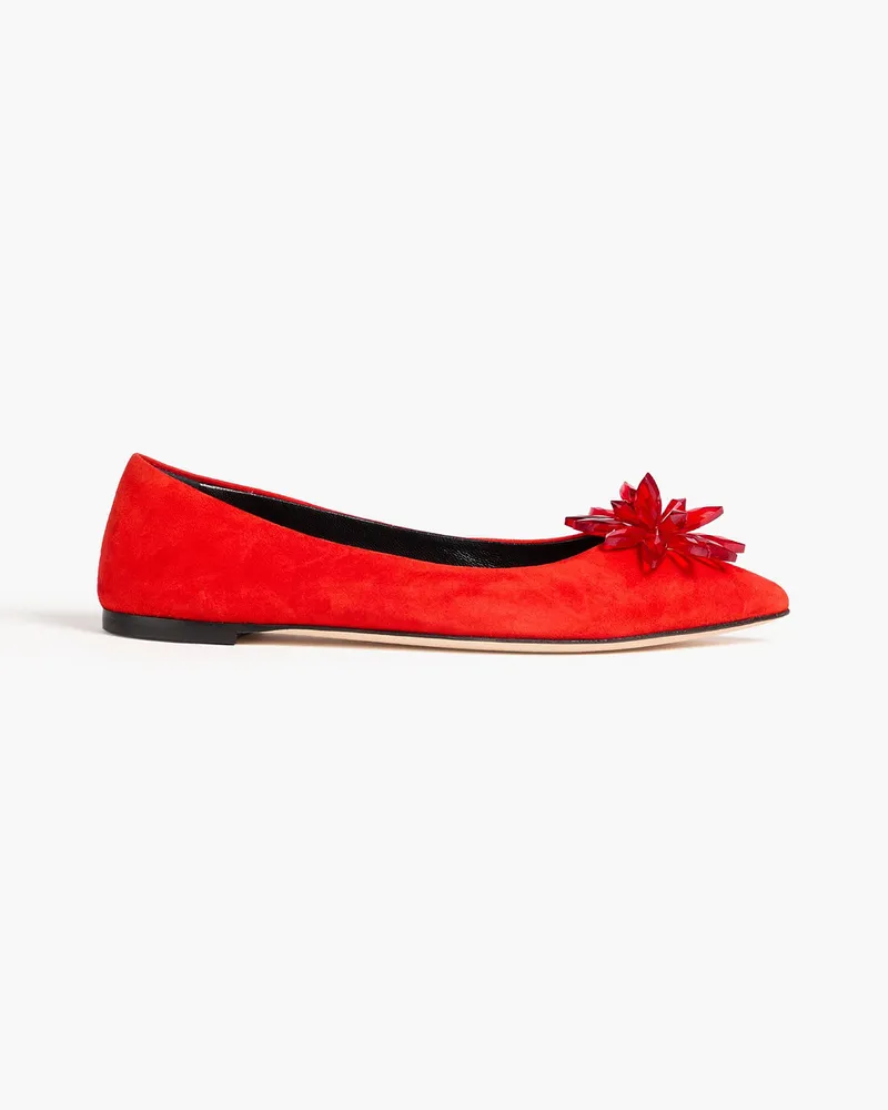 Giuseppe Zanotti Lucrezia 05 Ballerinas aus Veloursleder mit Verzierung Orange