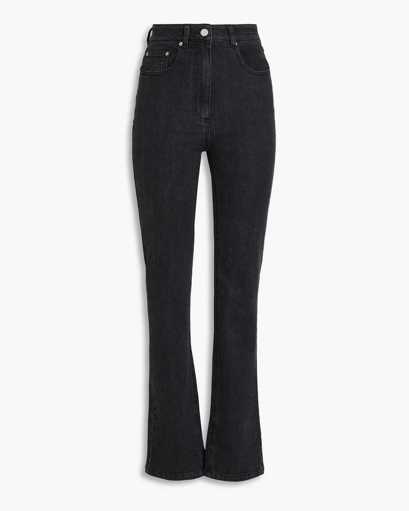 ROTATE Birger Christensen Hoch sitzende Jeans mit schmalem Bein Schwarz