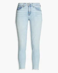 Rag & Bone Halbhohe Skinny Jeans mit Fransen Blau