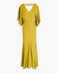 Victoria Beckham Crepe midi dress Gelb