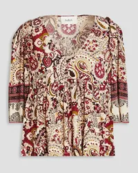 ba&sh Zarry Bluse aus Crêpe mit Paisley-Print Weiß