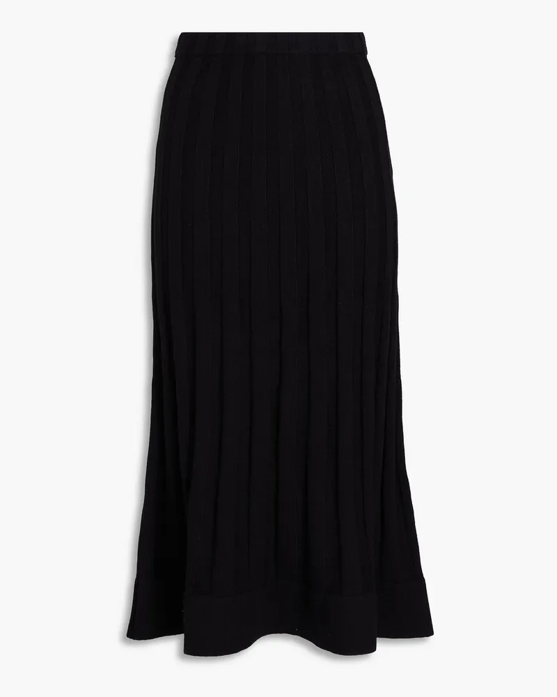 3.1 phillip lim Ribbed wool and cotton-blend midi skirt Schwarz