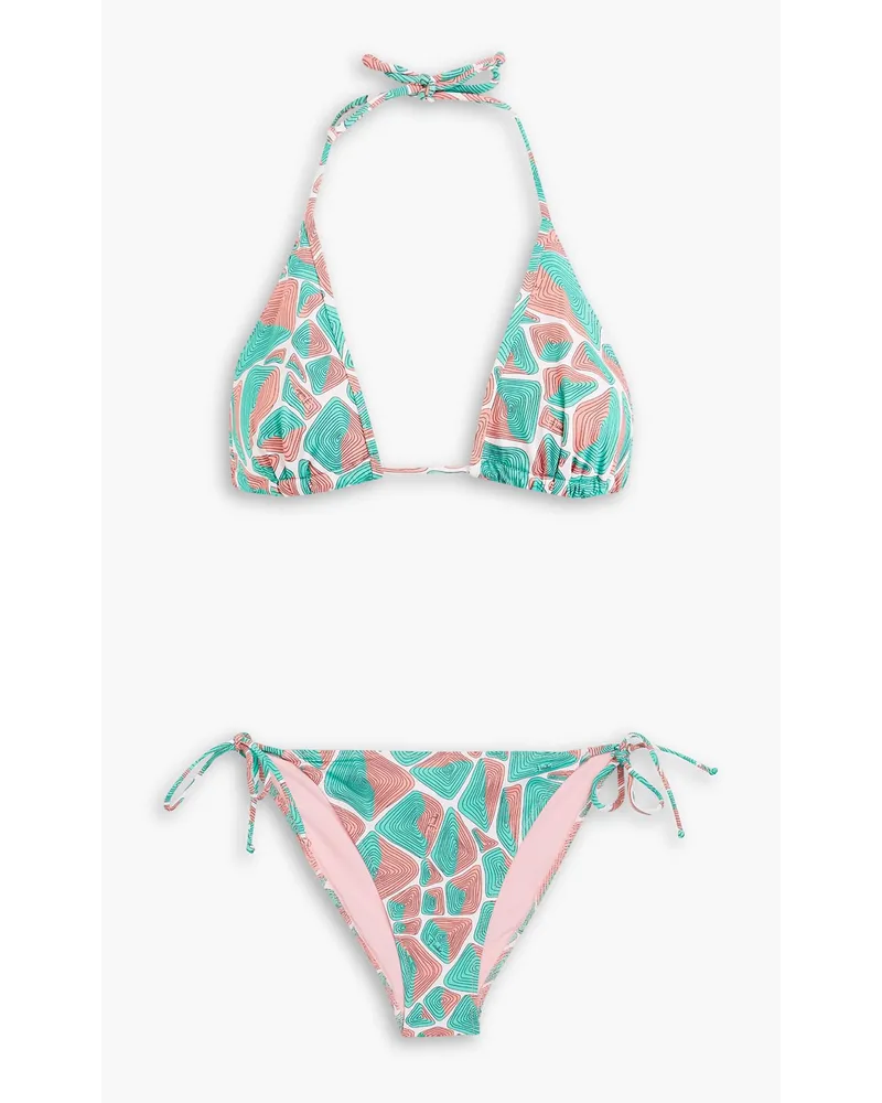 Emilio Pucci Triangel-Bikini mit Print Grün