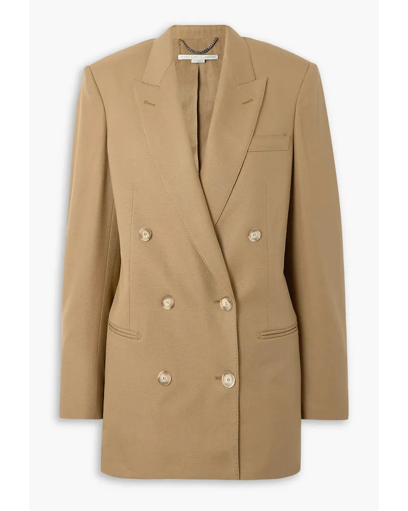 Stella McCartney Doppelreihiger Blazer aus Grain de Poudre Braun