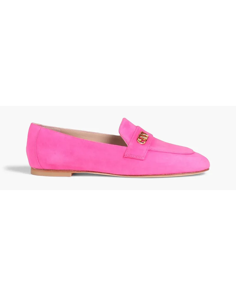 Stuart Weitzman Payson Loafers aus Veloursleder Pink