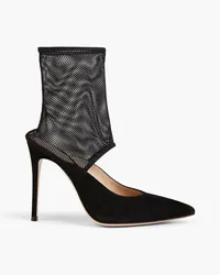 Gianvito Rossi Anisia mesh-paneled suede pumps Schwarz