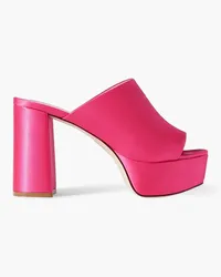 Porte & Paire Mules aus Satin mit Plateau Pink