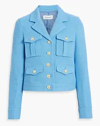 Derek Lam Arleth Cropped Jacke aus Metallic-Tweed Blau