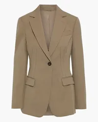 Brunello Cucinelli Blazer aus Woll-Gabardine mit Zierperlen Neutral