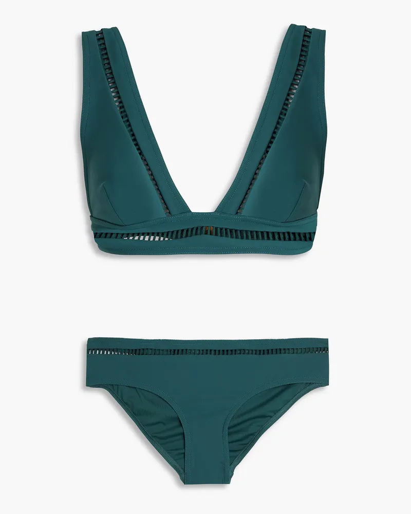 Zimmermann Triangel-Bikini mit Details im Hohlstich Blau
