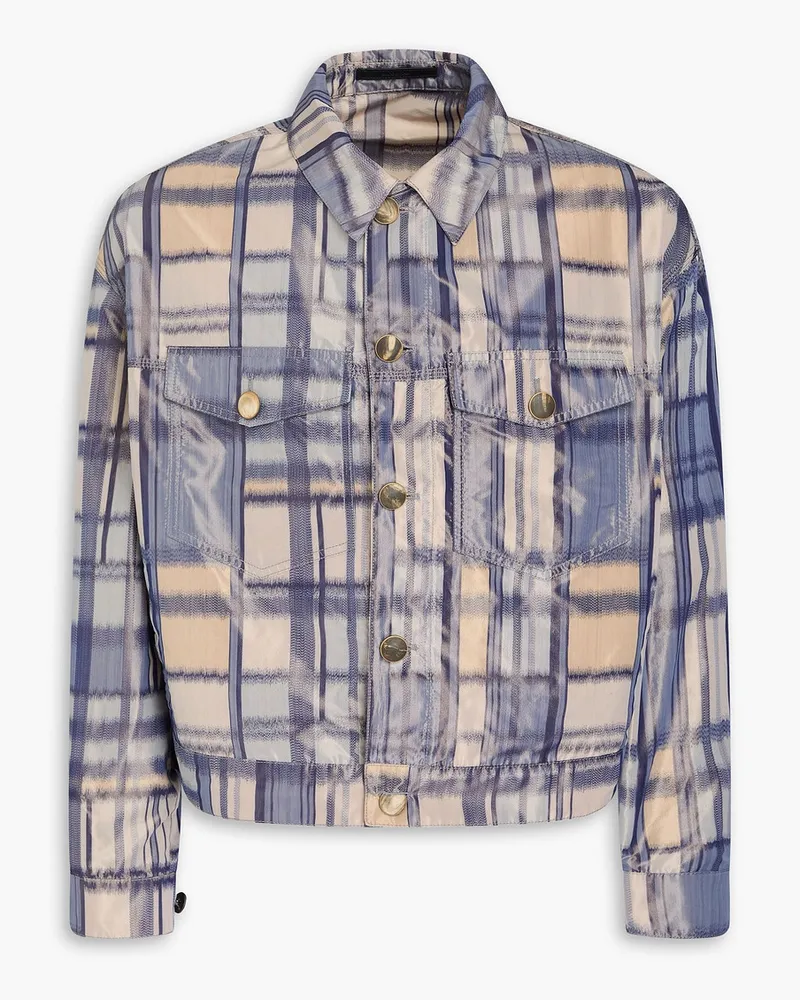 Giorgio Armani Hemd aus Shell mit Karomuster Blau