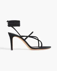 IRO Themis Sandalen aus Veloursleder Schwarz