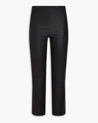 By Malene Birger Florentina Cropped Hose mit schmalem Bein aus Stretch-Leder Schwarz