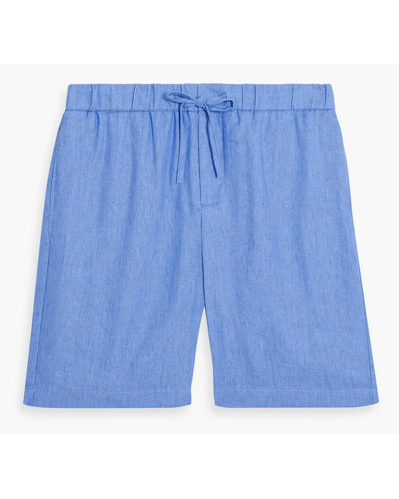 Frescobol Carioca Shorts aus einer Leinen-Baumwollmischung mit Tunnelzug Blau