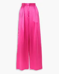 Michael Lo Sordo Boy Hose mit weitem Bein aus Seidensatin mit Falten Pink