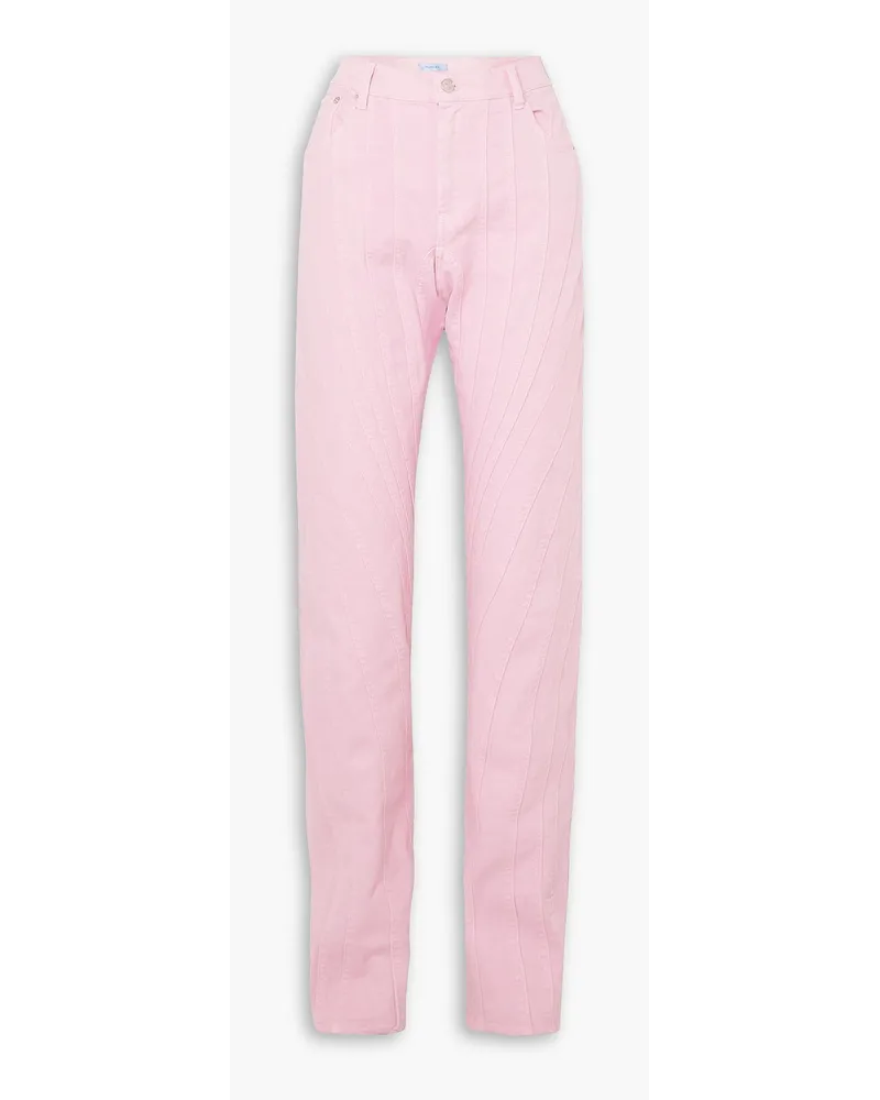 Thierry Mugler Jeans mit Steppnähten Pink