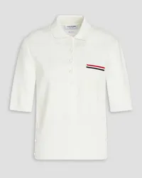 Thom Browne Milano Poloshirt aus Baumwolle inPointelle-Strick Weiß