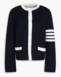 Thom Browne Cardigan aus einer Wollmischung mit Streifen Blau