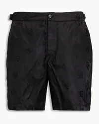 Dolce & Gabbana Halblange Badeshorts aus Jacquard Schwarz